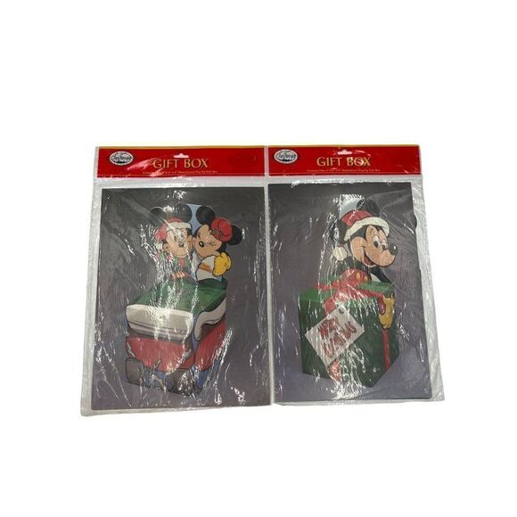 Vintage Disney Mickey Mouse Gift Box Set Of 2 Pop Up Christmas San Francisco - Picture 1 of 6